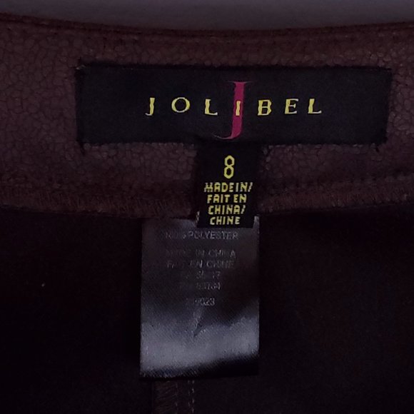 JOLIBEL Skinny Pants Faux Suede High Rise Brown 8 - Picture 8 of 8